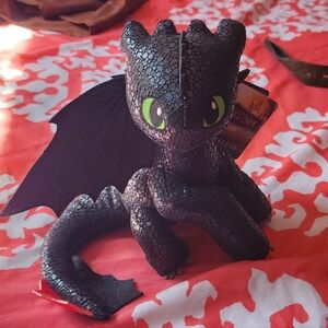 Dreamworks Black Dragon Plush with Green Eyes